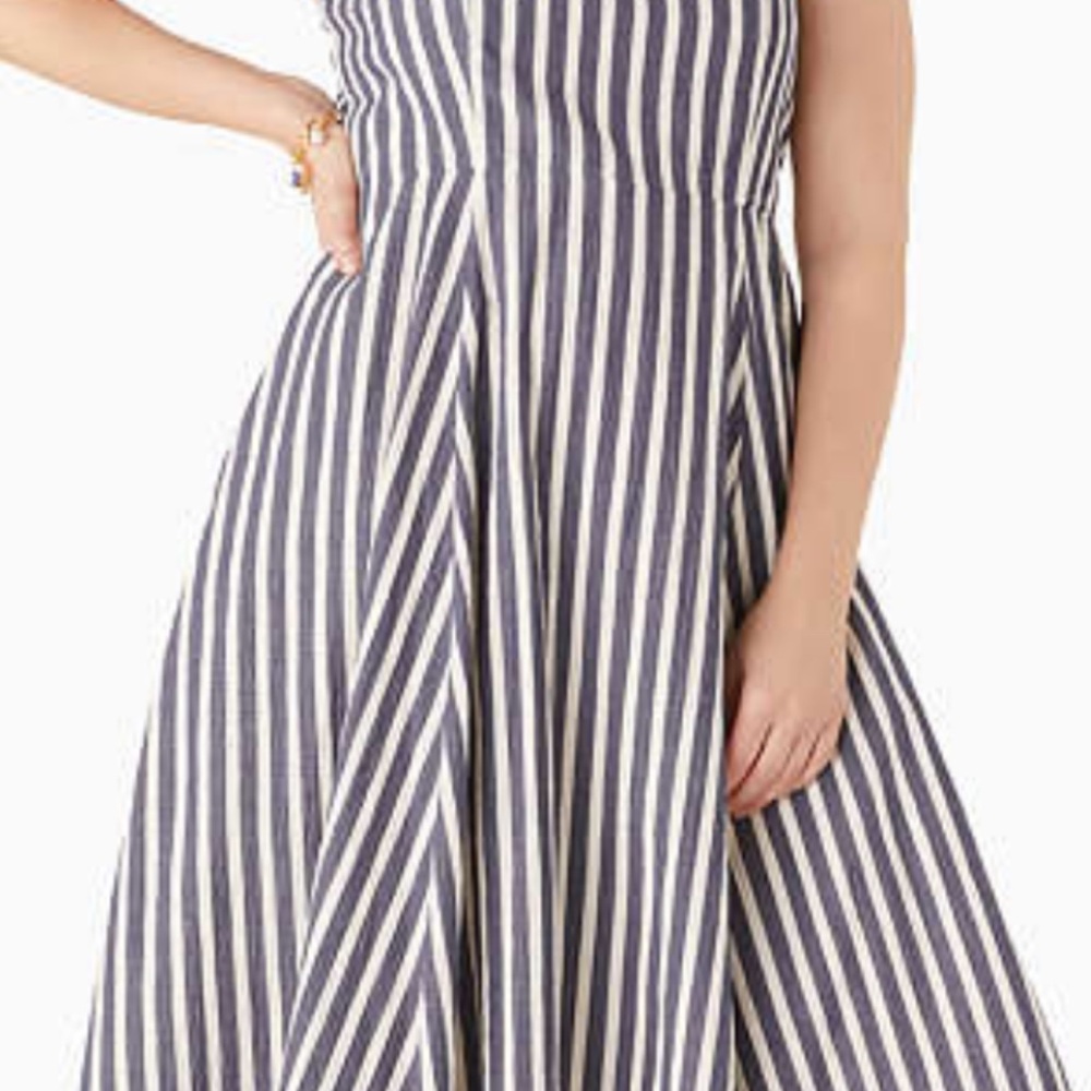 Kate Spade Blue and White Strapless Dress